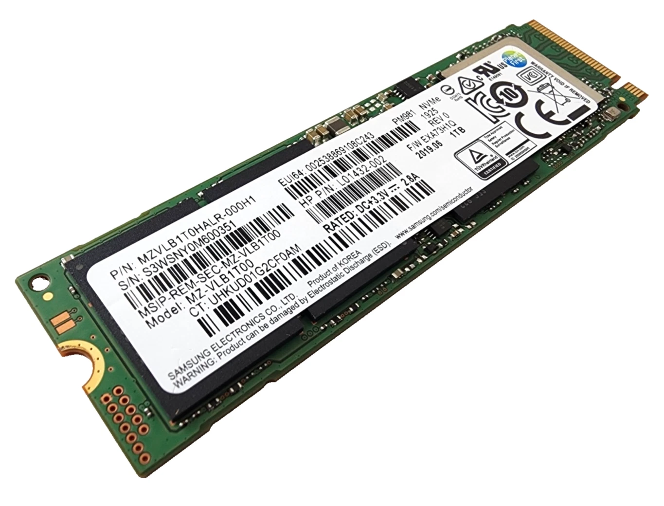 Samsung PM981 1TB NVMe M.2 SSD Solid State Drive | Blessing Computers